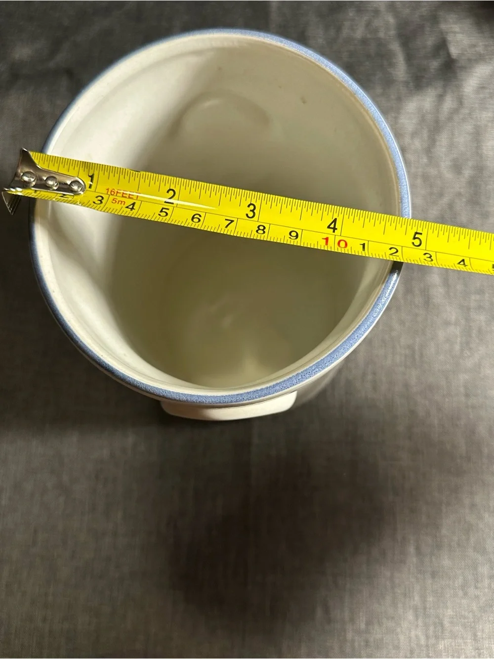 Pfaltzgraff Cream and Blue Utensil Crock